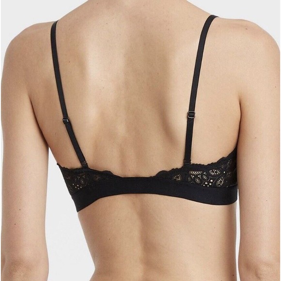 Set of 2 Colsie Women's Lace Triangle Bralette Black Size Medium  NWT - Picture 2 of 8